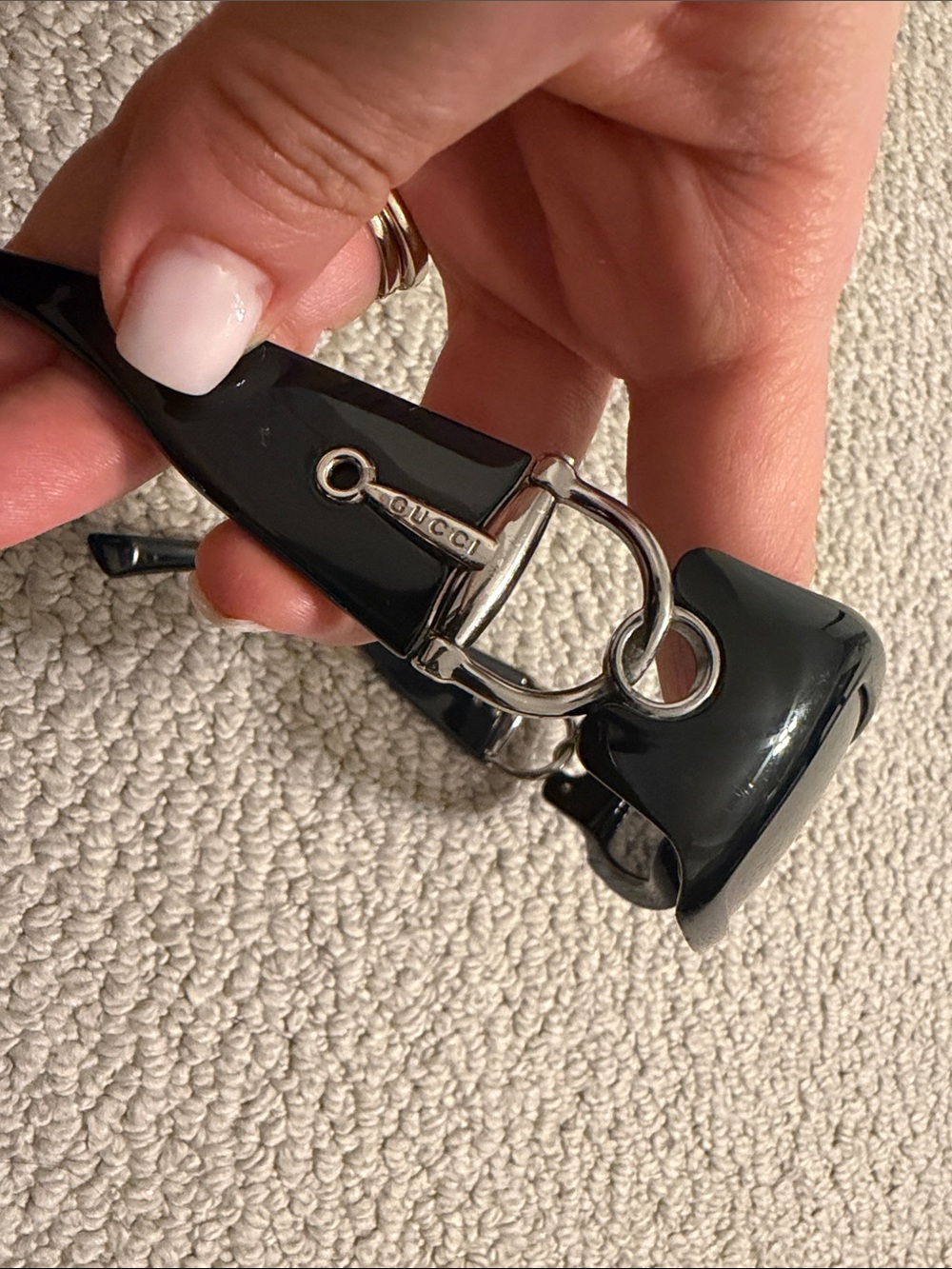 Gucci Black and silver sunglasses scratched